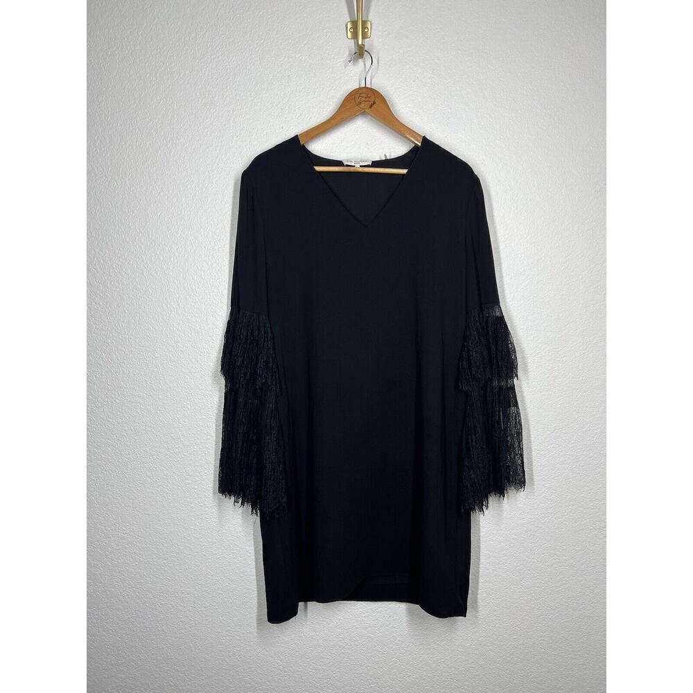 Kobi Halperin Black Suki Lace Sleeve Shift Dress Large Gothcore Whimsycore - Picture 2 of 7
